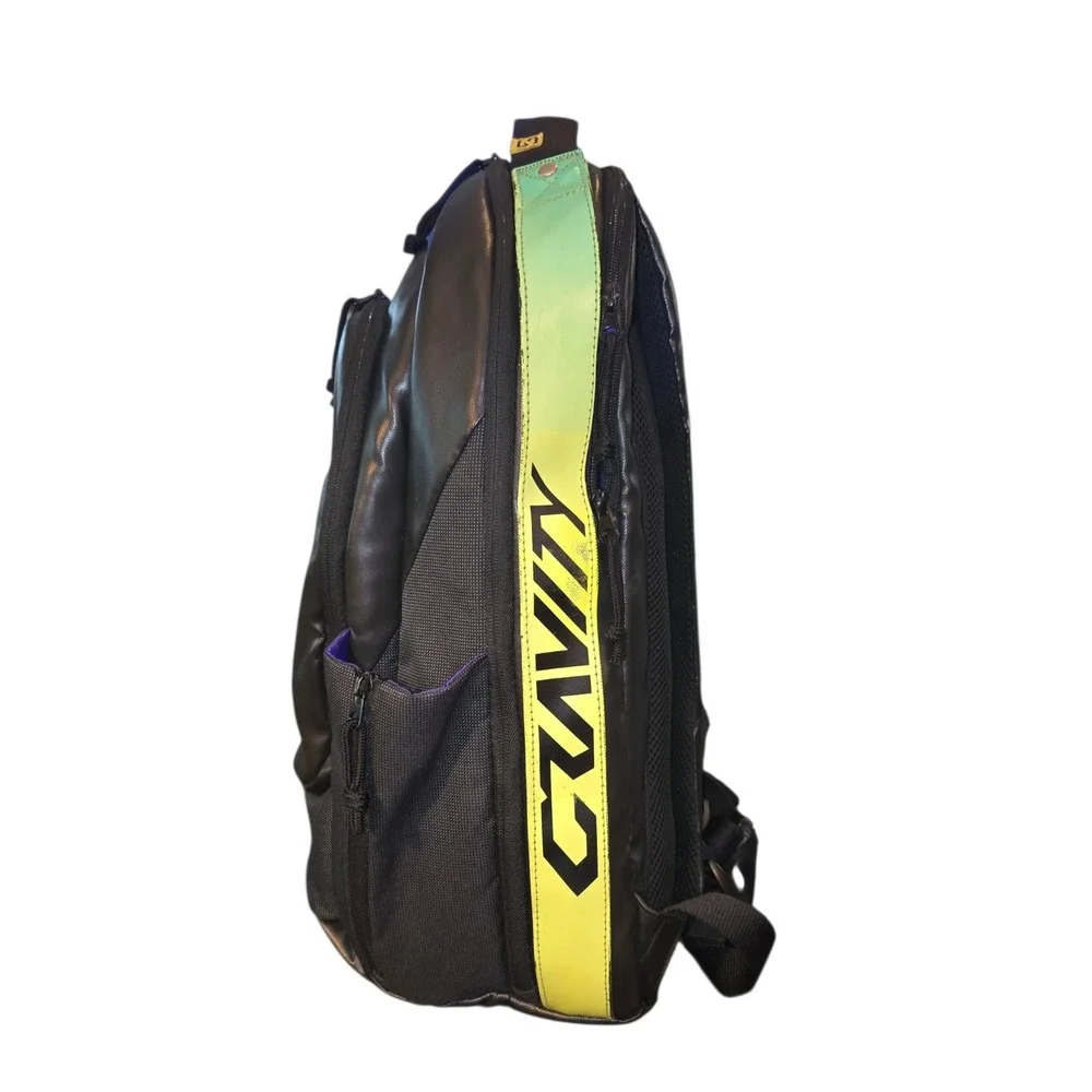 HEAD Gravity r-PET Backpack Unisex 25L Black Teal Yellow Racquet Sport 283232